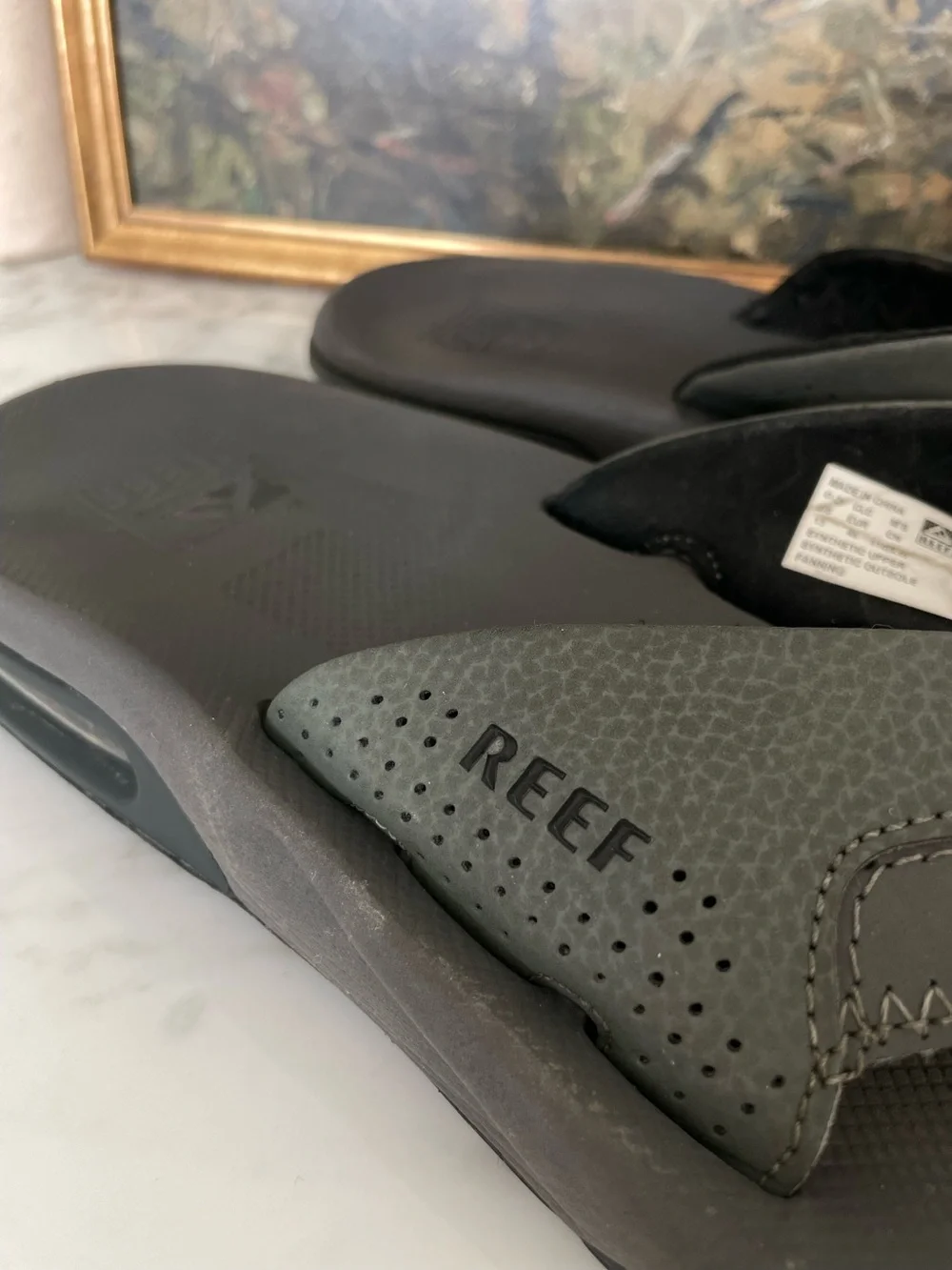 REEF Fanning Bottle Opener Sandals Flip Flop Gray Mens Size 13